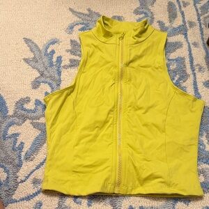Vibrant Yellow Zip-Up Sleeveless Top